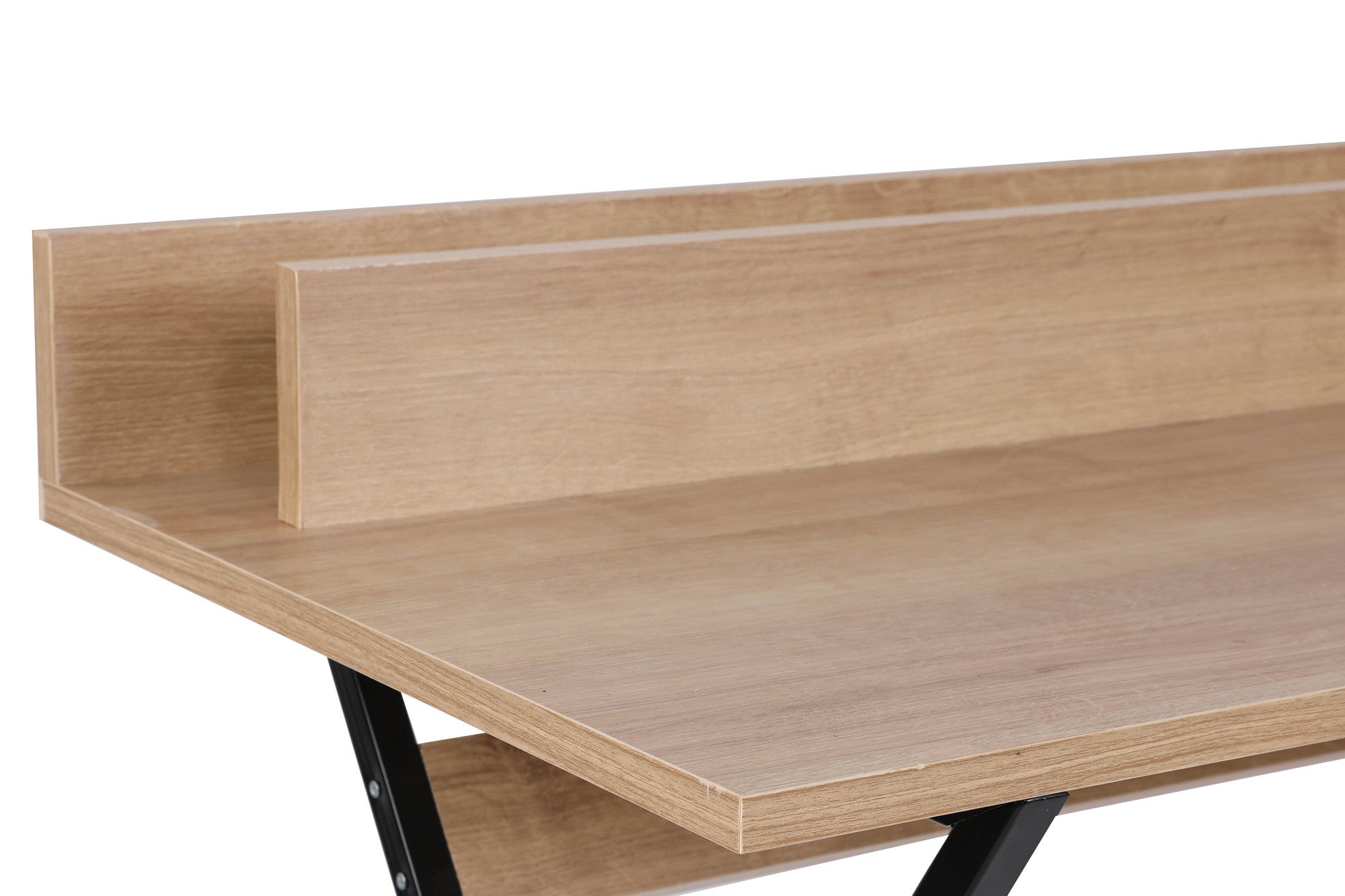 Secretária de Estudo – 100 cm x 50 cm x 89 cm – Carvalho e Preto – Painéis de partículas revestidos a melamina