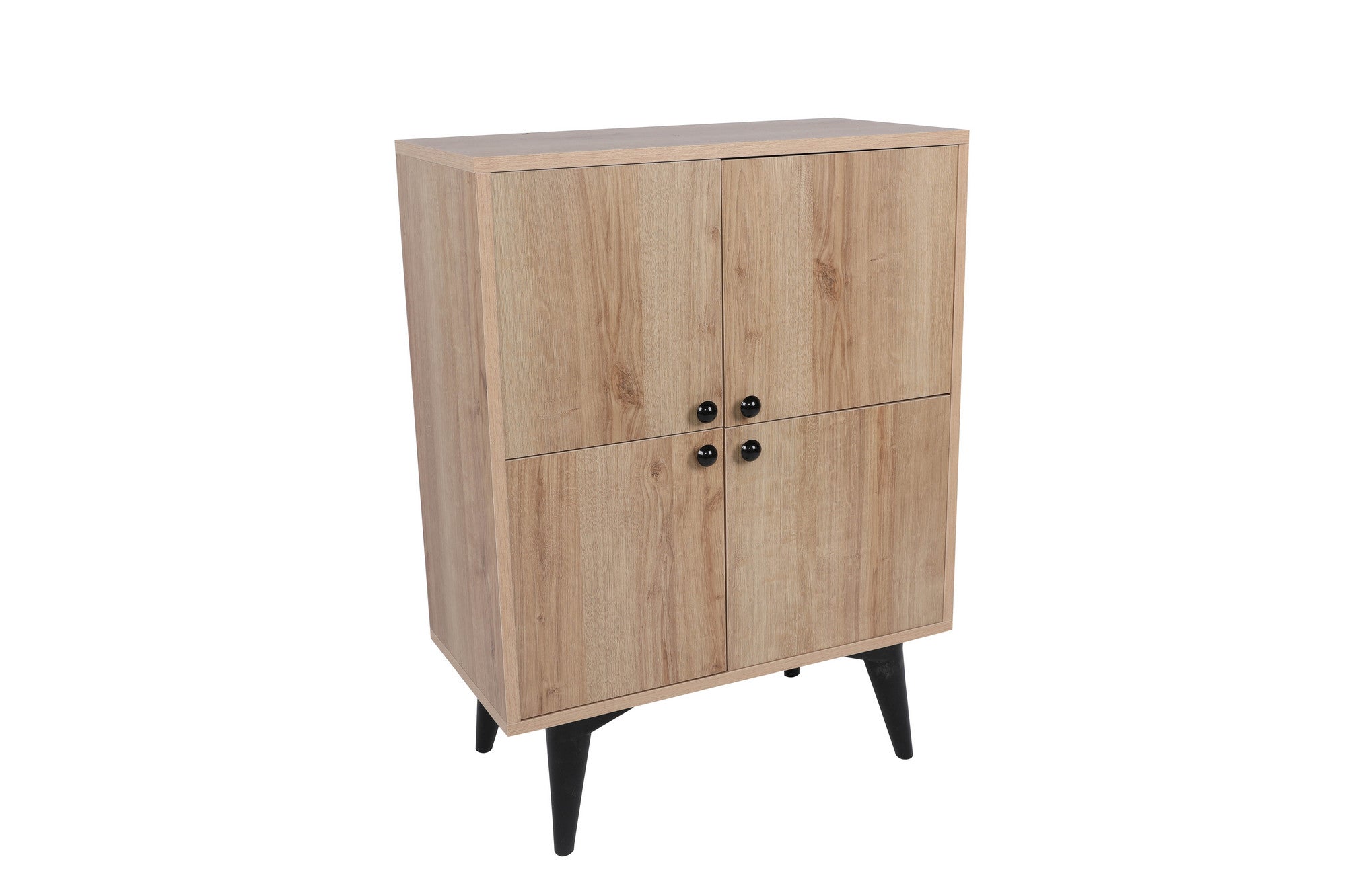 Armário multiusos – 70 cm x 35 cm x 93.5 cm – Carvalho e Preto – Painéis de partículas revestidos a melamina