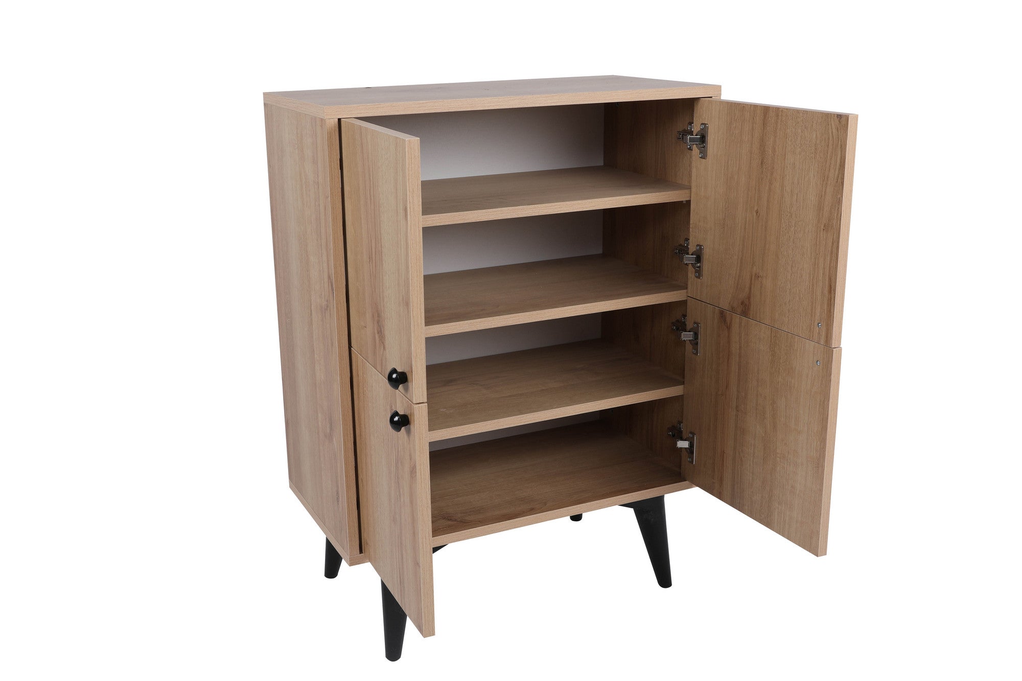 Armário multiusos – 70 cm x 35 cm x 93.5 cm – Carvalho e Preto – Painéis de partículas revestidos a melamina