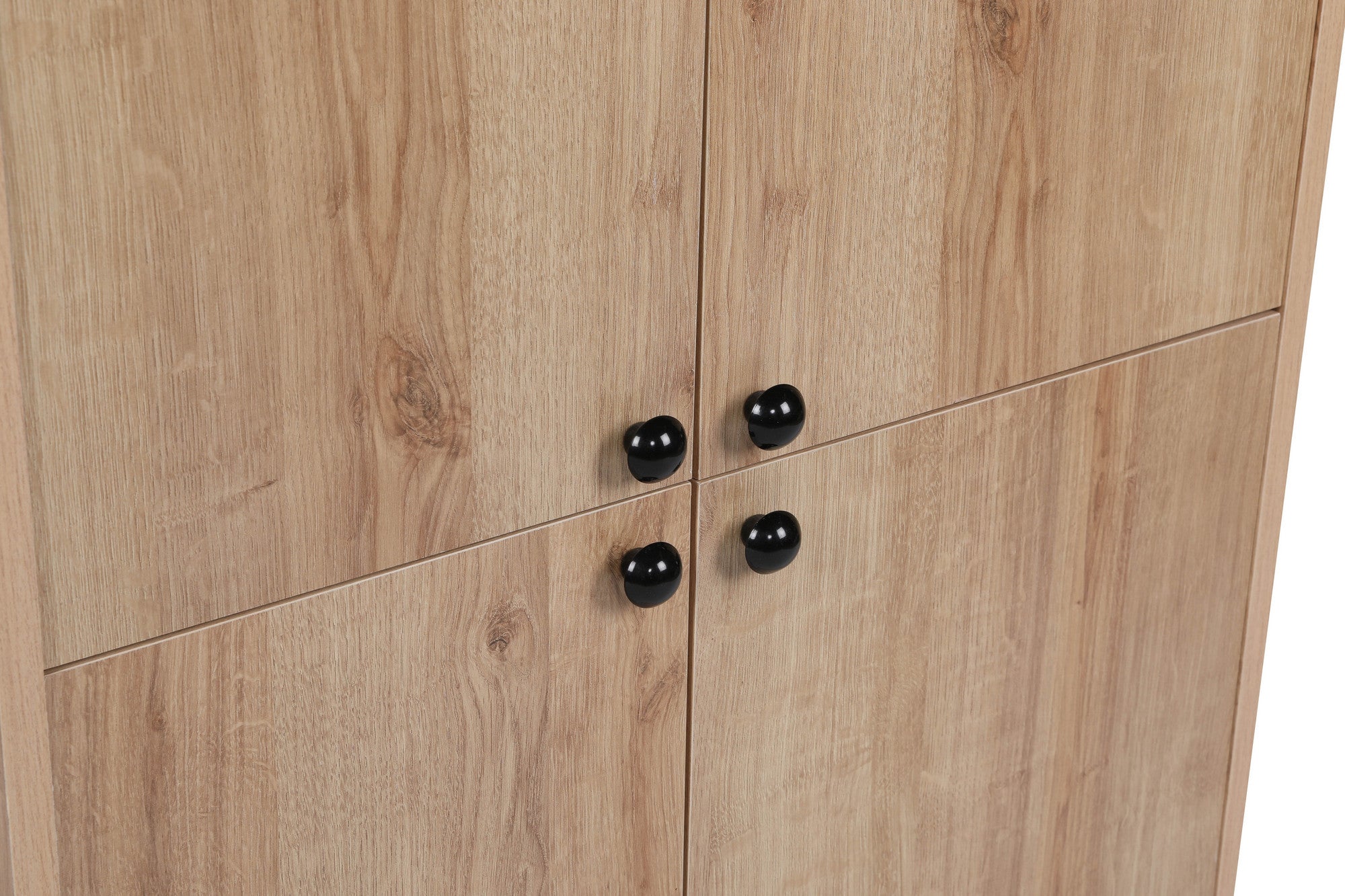 Armário multiusos – 70 cm x 35 cm x 93.5 cm – Carvalho e Preto – Painéis de partículas revestidos a melamina