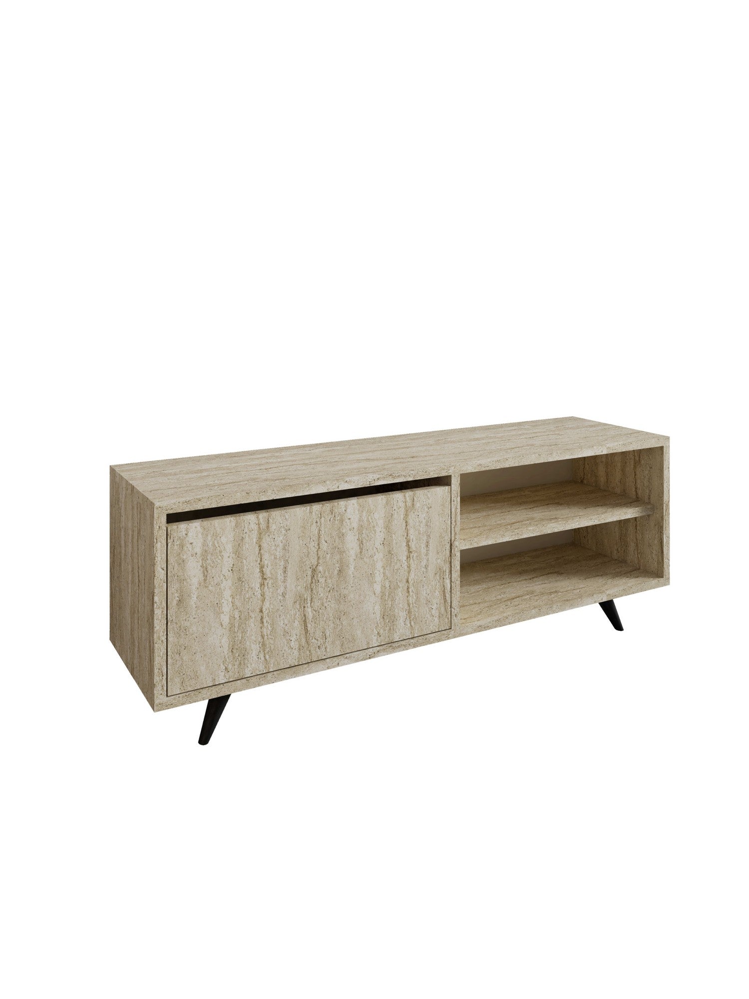 Móvel de TV – 120cm – Travertino – Painéis de partículas revestidos a melamina