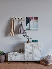 Conjunto para hall de entrada – 120cm x 76cm x 30cm – Mármore de Éfeso – Painel de partículas revestido a melamina