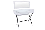 Toucador – 100 cm x 50 cm x 89 cm – Branco e Preto – Painel de partículas revestido a melamina