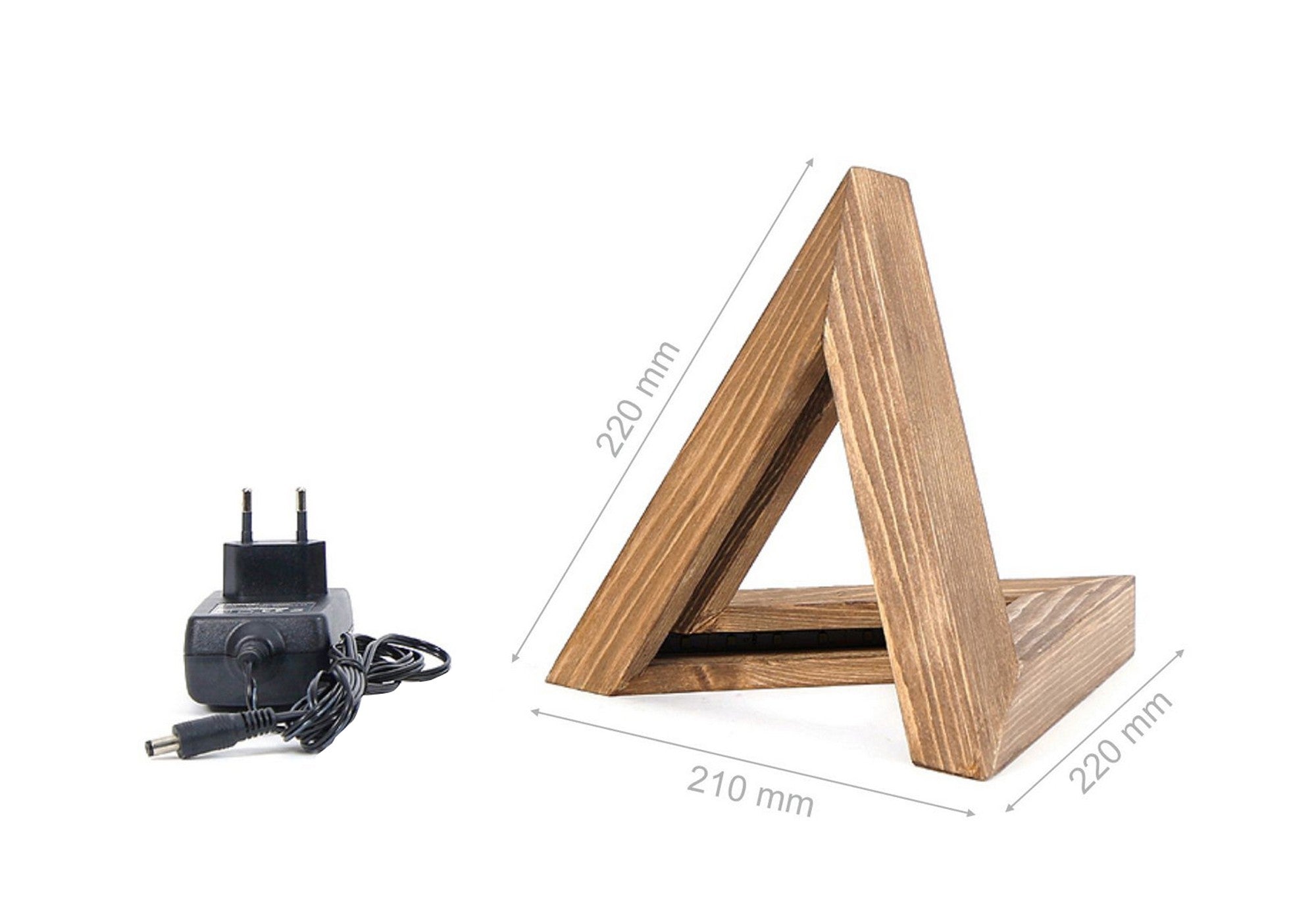 Candeeiro de Mesa – 22 x 22 x 21 cm – Castanho – 100% Madeira de Abeto