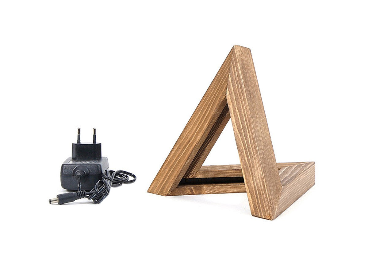 Candeeiro de Mesa – 22 x 22 x 21 cm – Castanho – 100% Madeira de Abeto