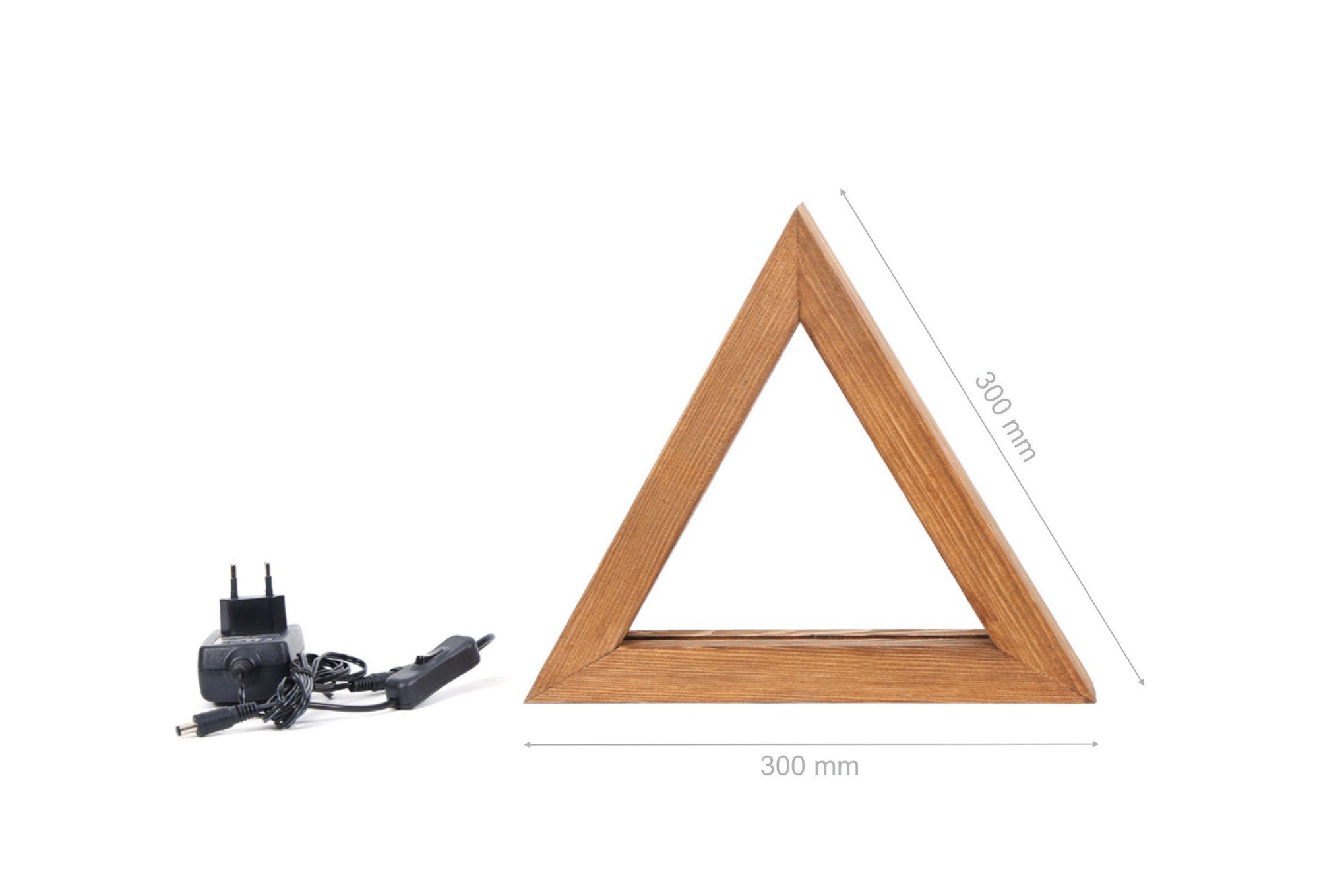 Candeeiro de Mesa Rústica Feita à Mão, Marrom, 30 x 30 x 5 cm | 100% Abeto, Secagem em Forno, Iluminação LED, IP20 | Design Moderno com Verniz Preservativo para Madeira