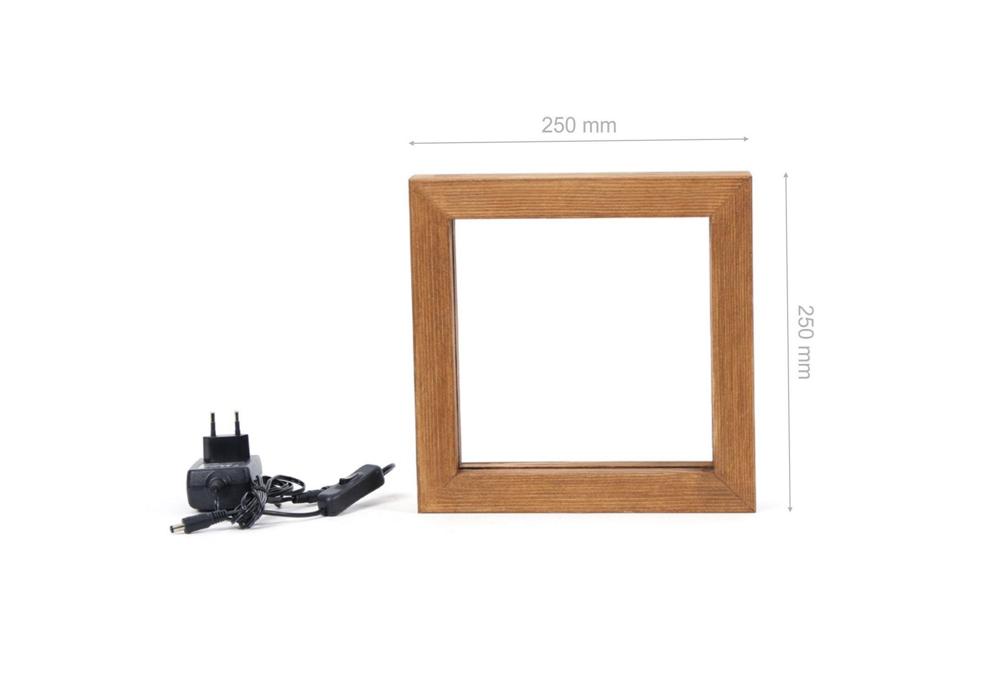 Candeeiro de Mesa Rústica Feita à Mão, Marrom, 25 x 25 x 5 cm | 100% Madeira de Abeto, Iluminação LED, Secagem em Forno, Acabamento em Verniz | Design Moderno e Elegante para Decoração de Casa
