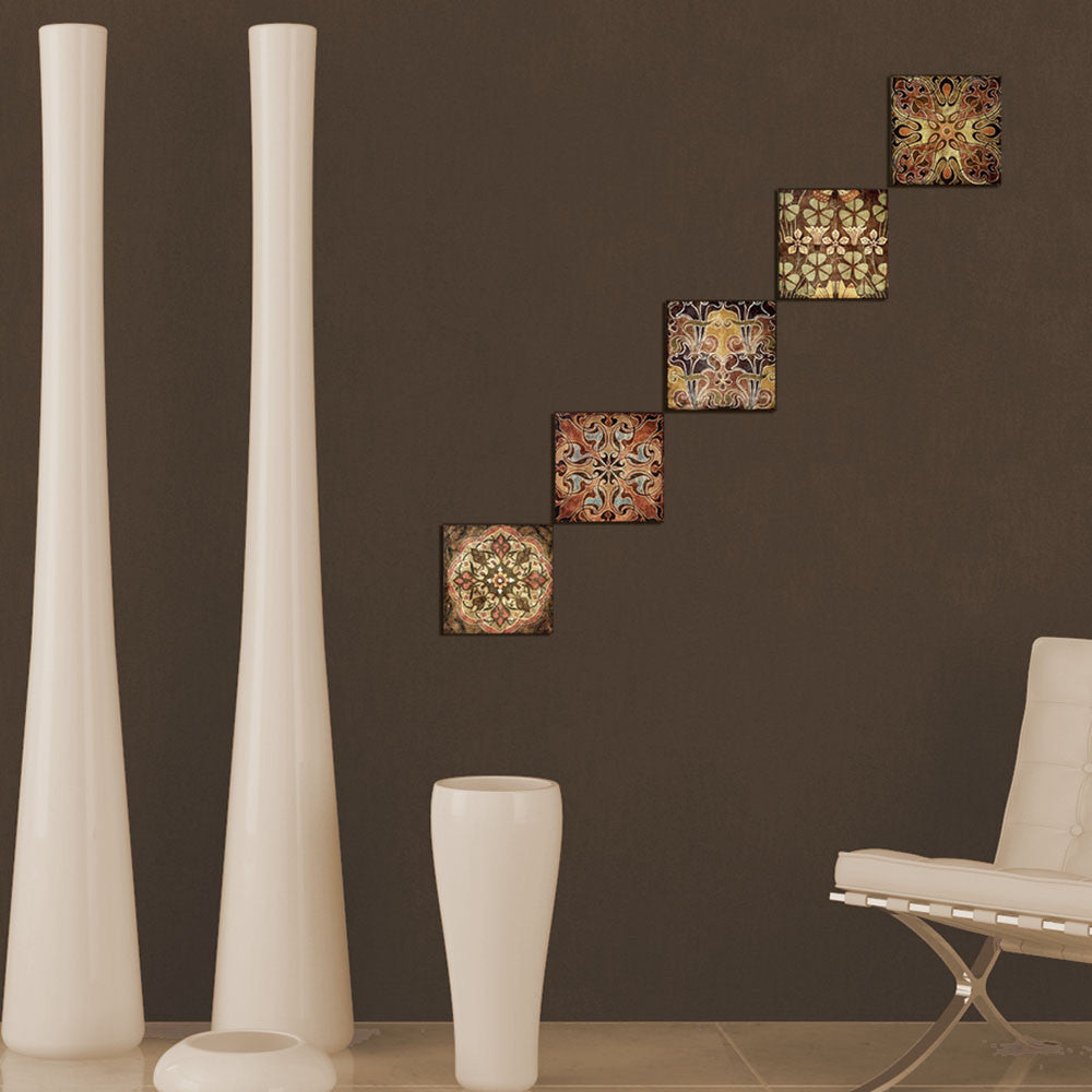 Conjunto Decorativo MDF 5 Peças Multicolor - Impressão UV Premium 15x15cm