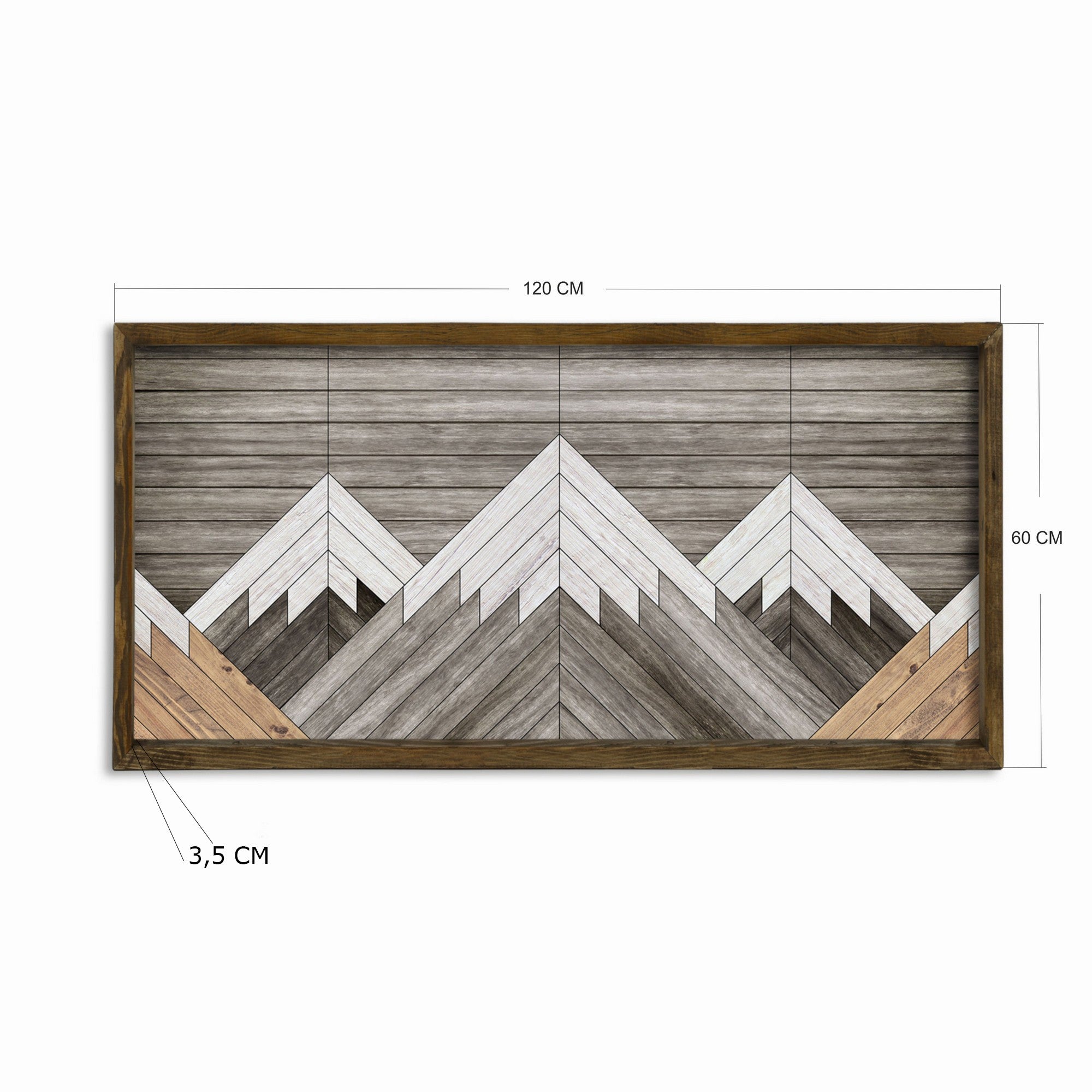 Quadro Decorativo Emoldurado – 120 x 60 cm – Madeira de Pinho – MDF