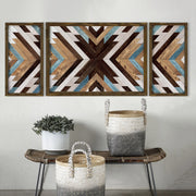 Conjunto de pinturas em MDF com moldura de madeira de pinho – 70x50 cm e 25x50 cm