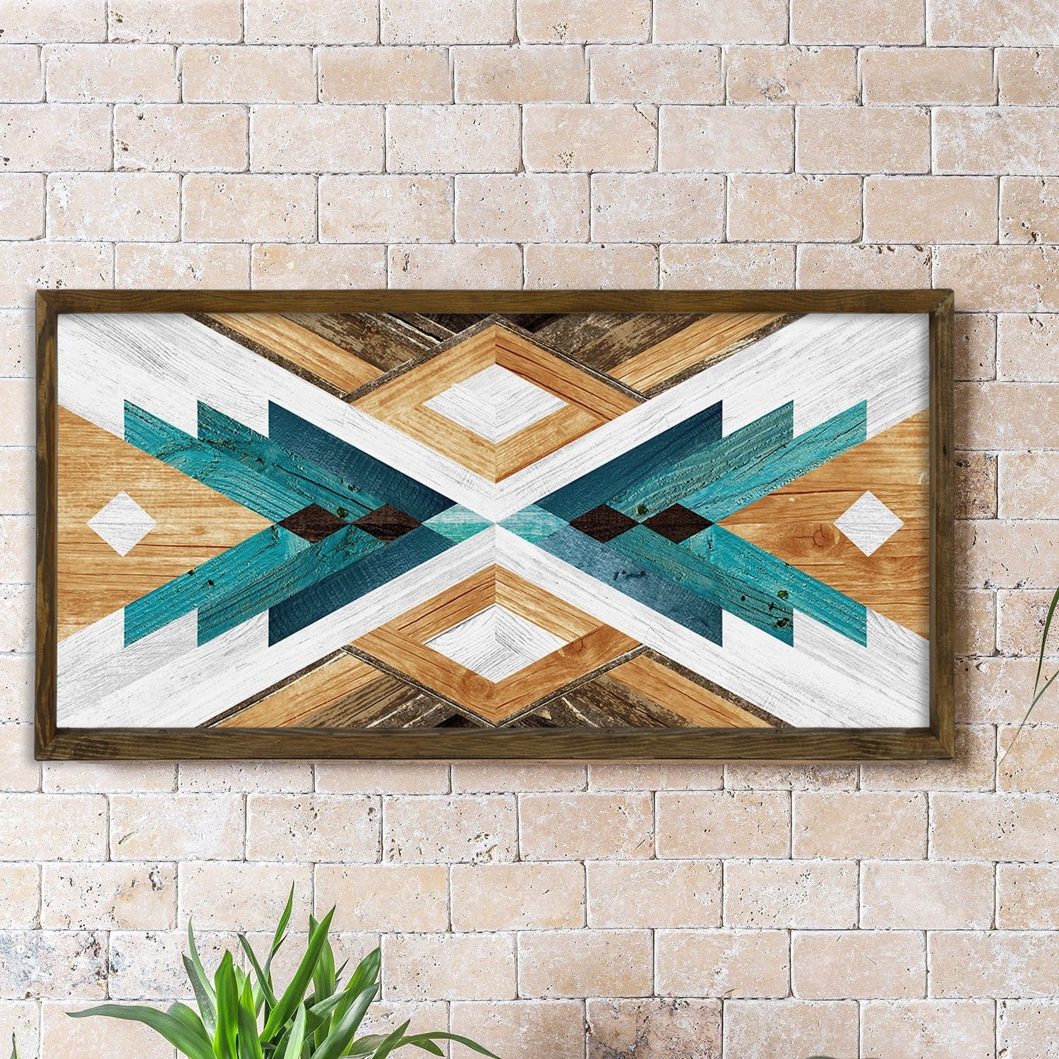 Quadro decorativo emoldurado – 120 x 60 cm – madeira de pinho – MDF