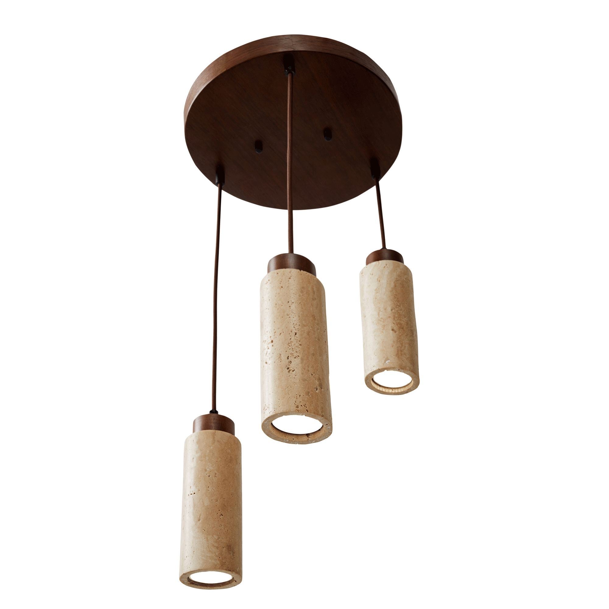 Candeeiro de Teto – 23-153 cm – Bege e Noz – Folha de Madeira e Metal