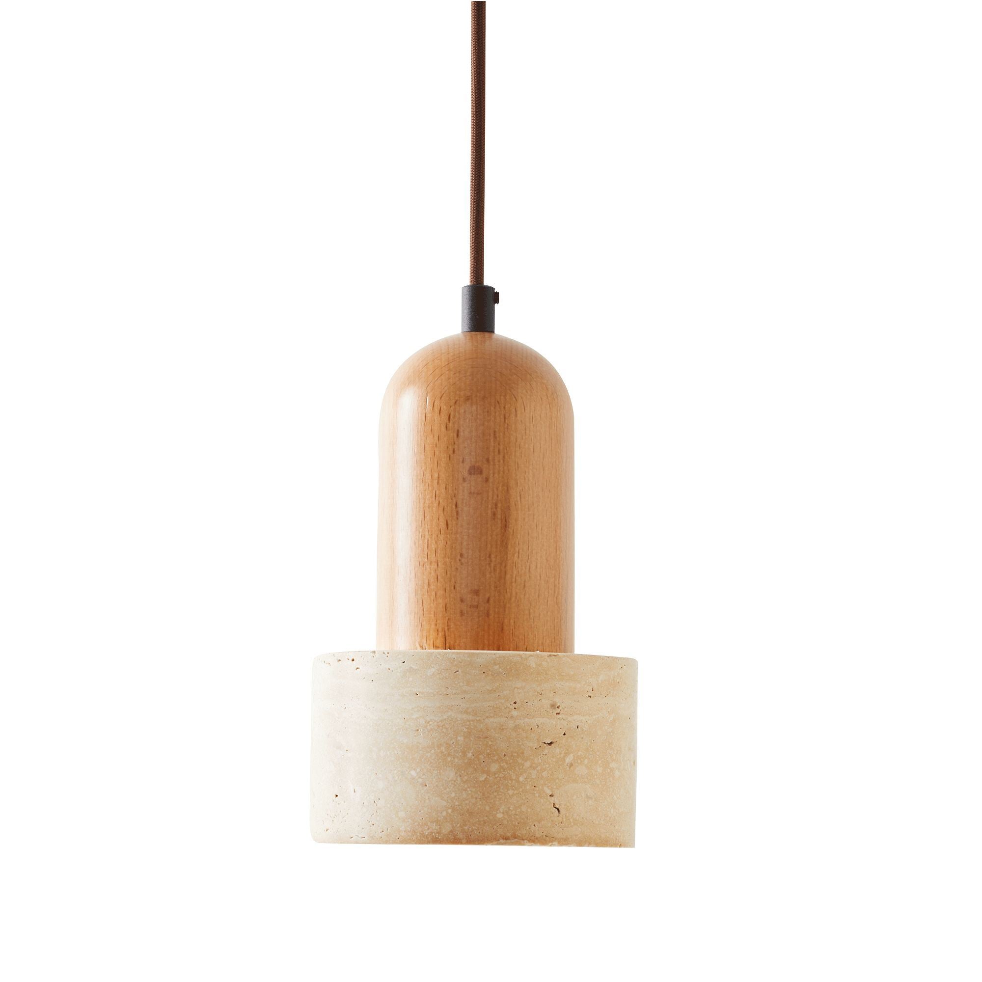 Candeeiro de Teto – 24-154 cm – Bege e Carvalho – Madeira