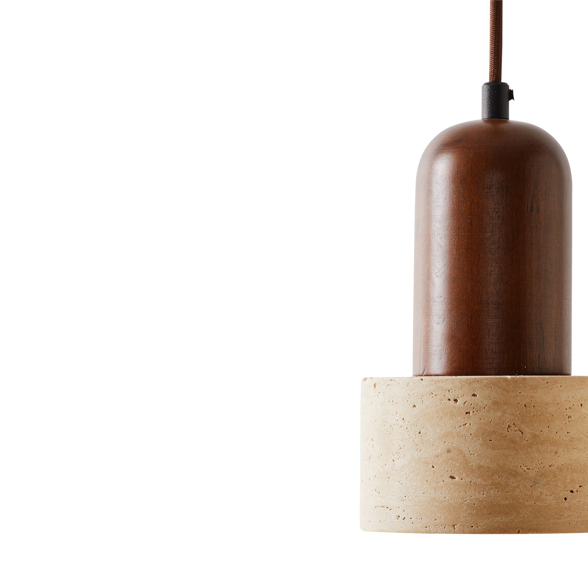 Candeeiro de Teto – 24 a 154 cm – Bege – Madeira