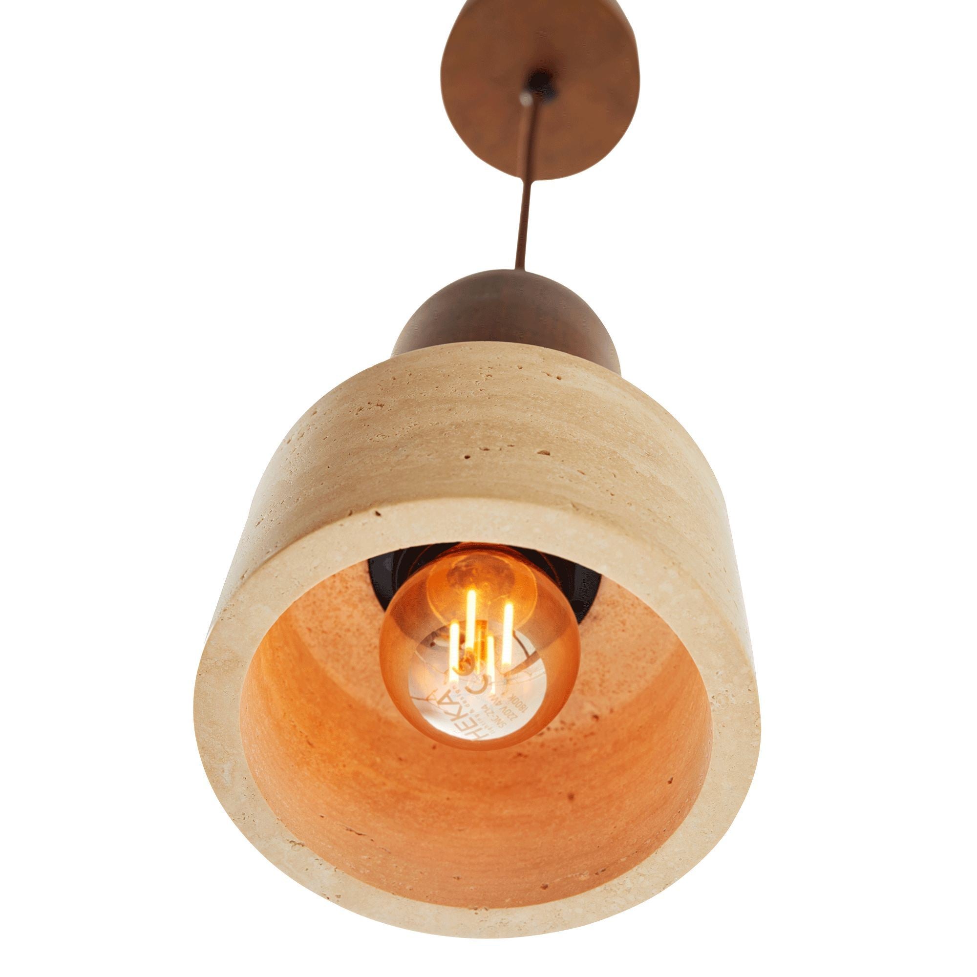 Candeeiro de Teto – 24 a 154 cm – Bege – Madeira