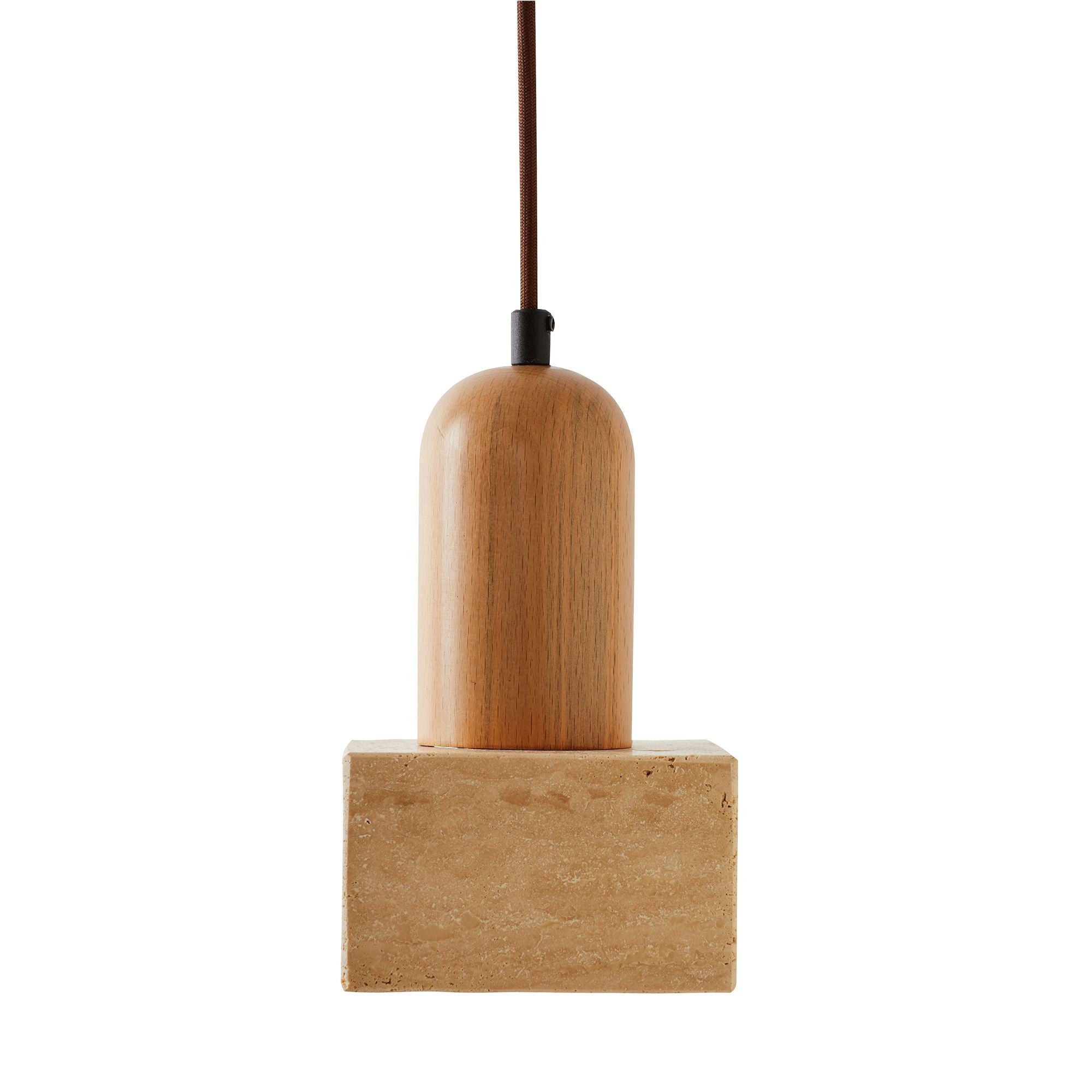 Candeeiro de Teto – 24-154 cm – Bege e Carvalho – Madeira