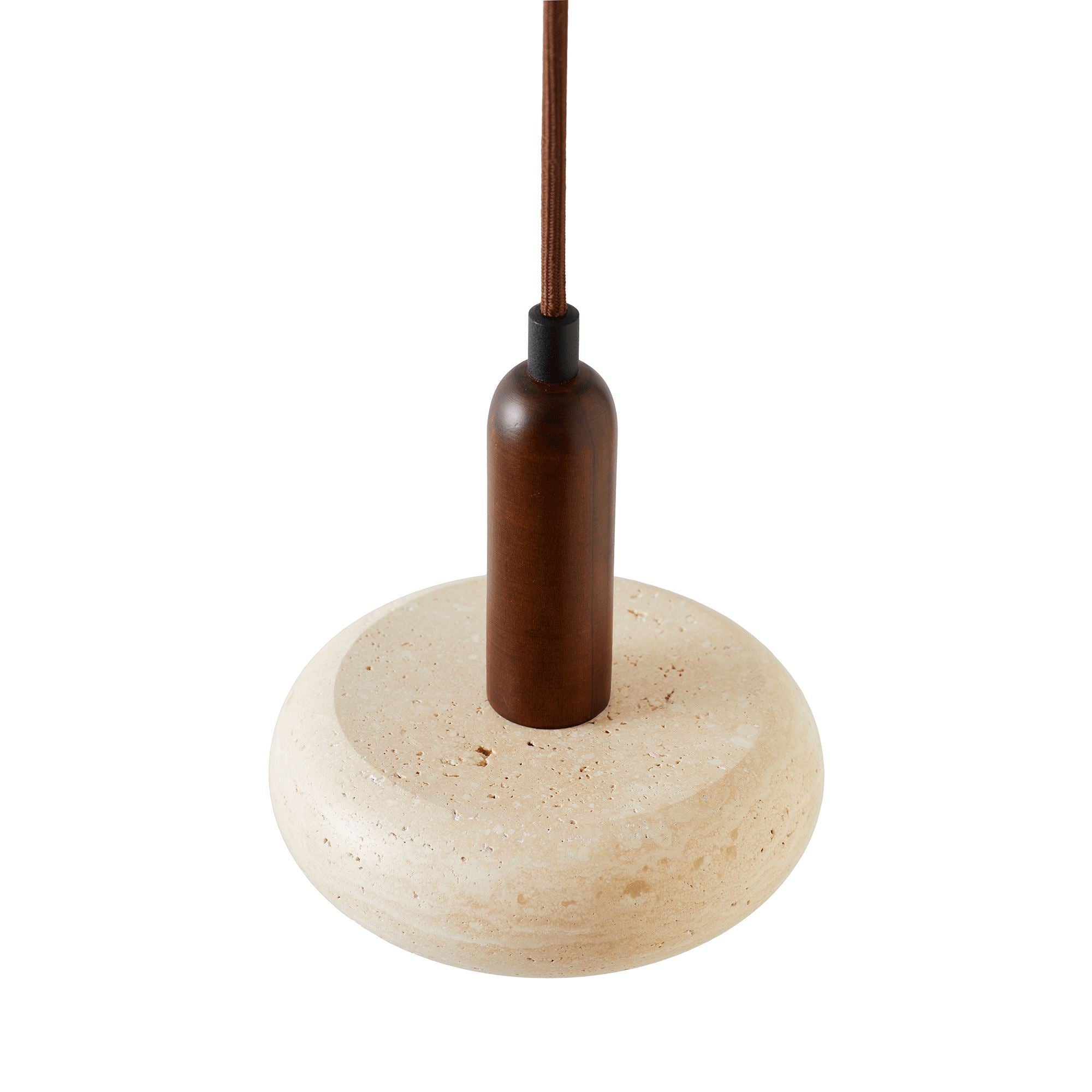 Candeeiro de Teto – 22-152 cm – Bege e Nogueira – Madeira