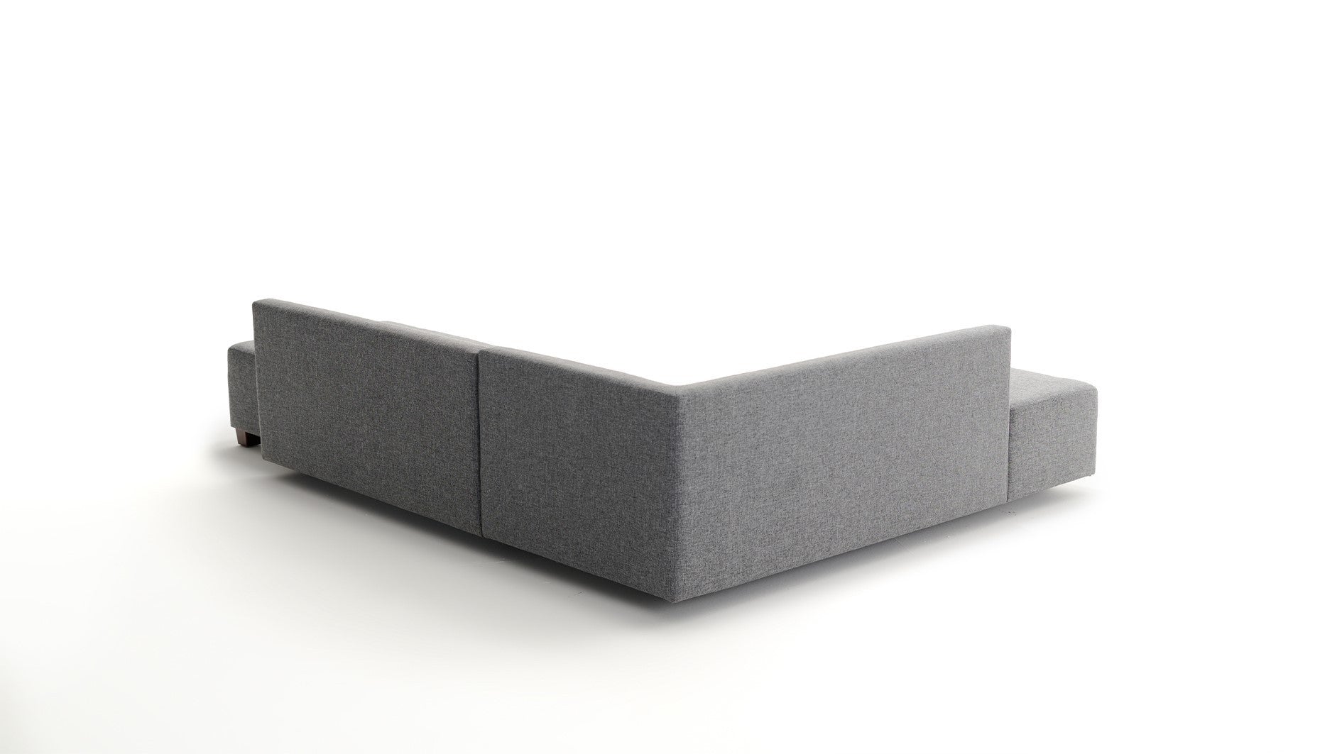 Sofá-cama de canto elegante, cinza, 280 cm | 100% poliéster, espuma 32 DNS, fácil de limpar | Estrutura de madeira, pernas de nogueira | Perfeito para espaços modernos