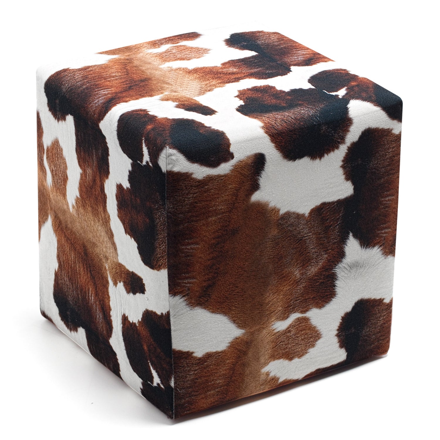 Toalha de mesa elegante com tema animal, marrom e branco, 40x40x40 cm | Estrutura de madeira de faia, 100% poliéster, fácil de limpar | Capacidade de 150 kg, perfeita para crianças e decoração