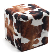 Toalha de mesa elegante com tema animal, marrom e branco, 40x40x40 cm | Estrutura de madeira de faia, 100% poliéster, fácil de limpar | Capacidade de 150 kg, perfeita para crianças e decoração