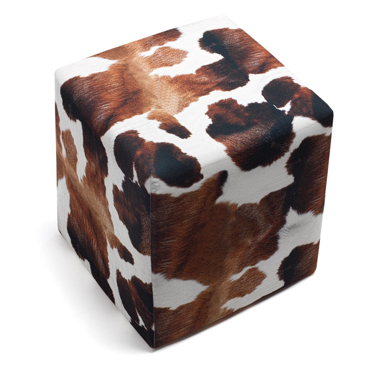 Toalha de mesa elegante com tema animal, marrom e branco, 40x40x40 cm | Estrutura de madeira de faia, 100% poliéster, fácil de limpar | Capacidade de 150 kg, perfeita para crianças e decoração