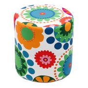 Toalha elegante com estrutura de madeira de faia, 40x40x40 cm | 100% poliéster, fácil de limpar | Design floral colorido, peso máximo de 68 kg | Perfeito para decoração de primavera