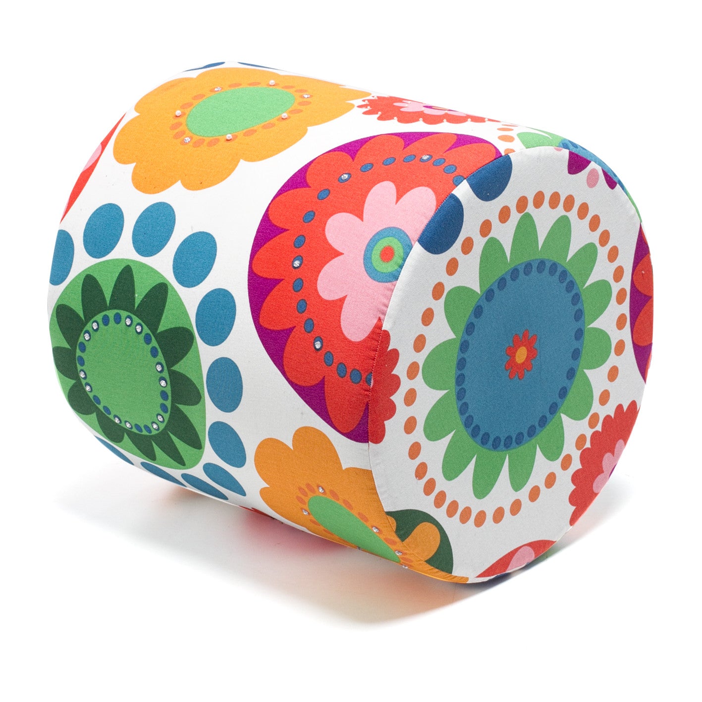 Toalha elegante com estrutura de madeira de faia, 40x40x40 cm | 100% poliéster, fácil de limpar | Design floral colorido, peso máximo de 68 kg | Perfeito para decoração de primavera