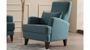 Poltrona Elegante – 76 cm L x 91 cm A x 87 cm P – Turquesa – 100% Poliéster
