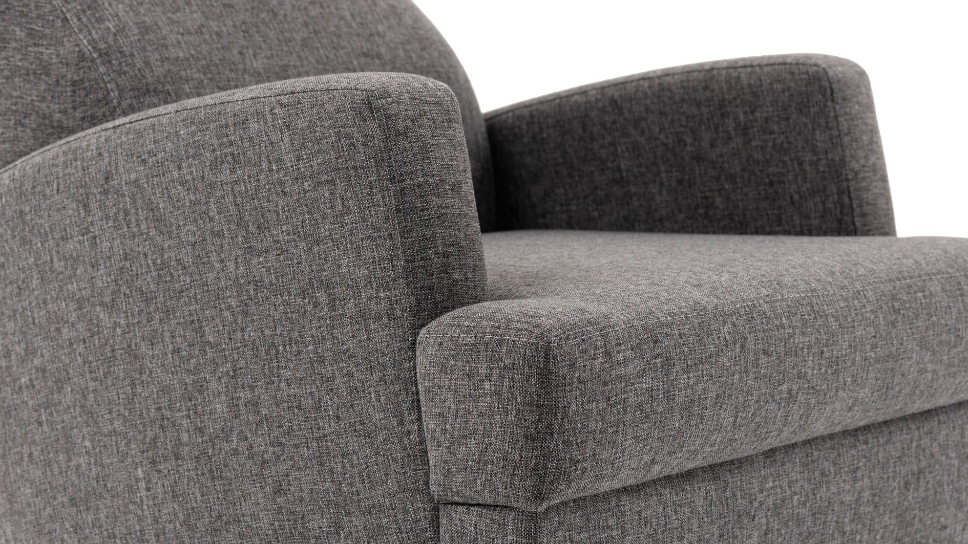 Poltrona Elegante – 76 x 91 x 87 cm – Cinza Escuro – Madeira Maciça e Tecido 100% Poliéster