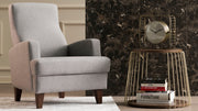 Poltrona Elegante – 76 x 91 x 87 cm – Cinza Claro – Madeira e Poliéster