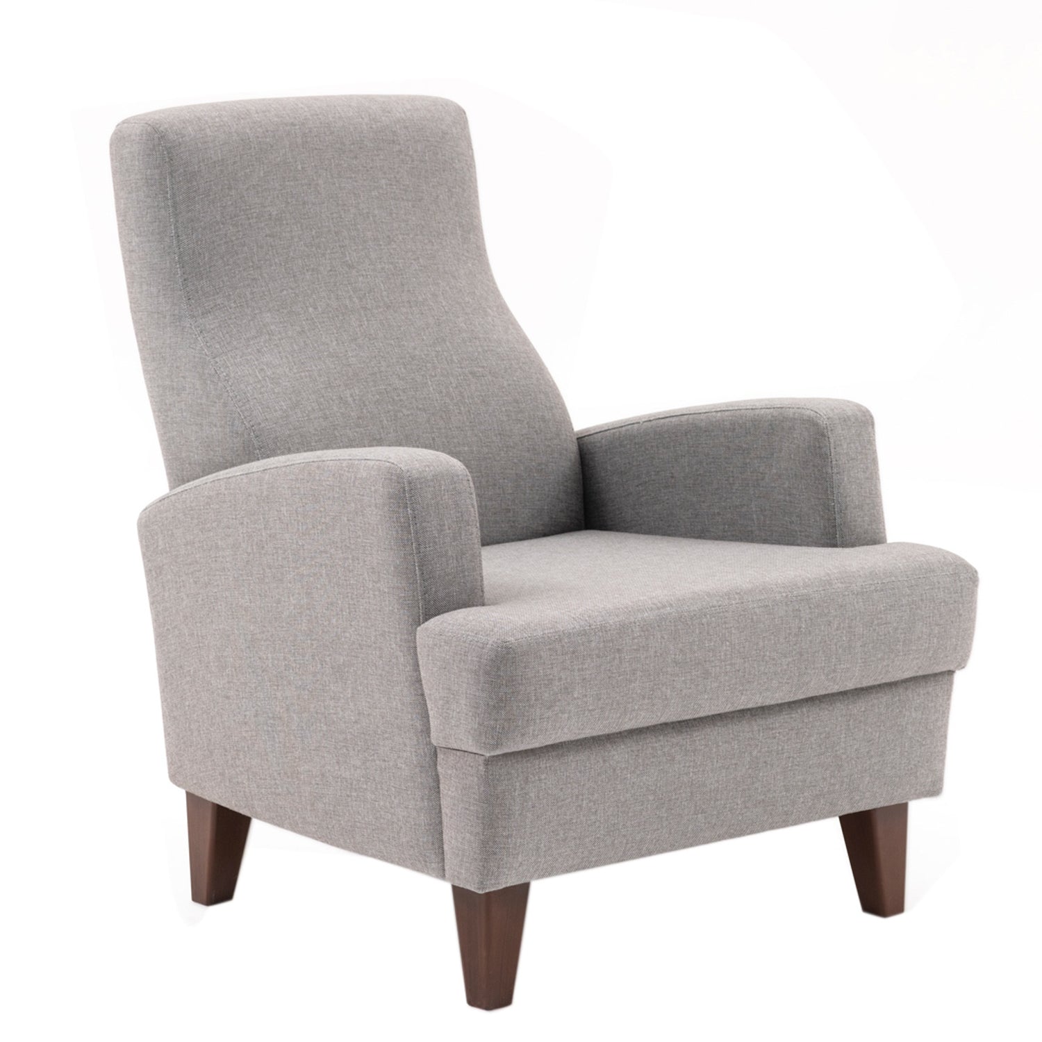 Poltrona Elegante – 76 x 91 x 87 cm – Cinza Claro – Madeira e Poliéster