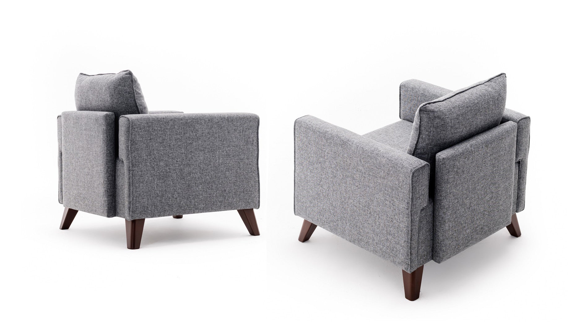 Sofá moderno de 1 lugar, cinza, 82 x 85 x 81 cm | Estrutura de madeira/MDF durável, tecido 100% poliéster, fácil de limpar, design escandinavo elegante, perfeito para casa e hotel