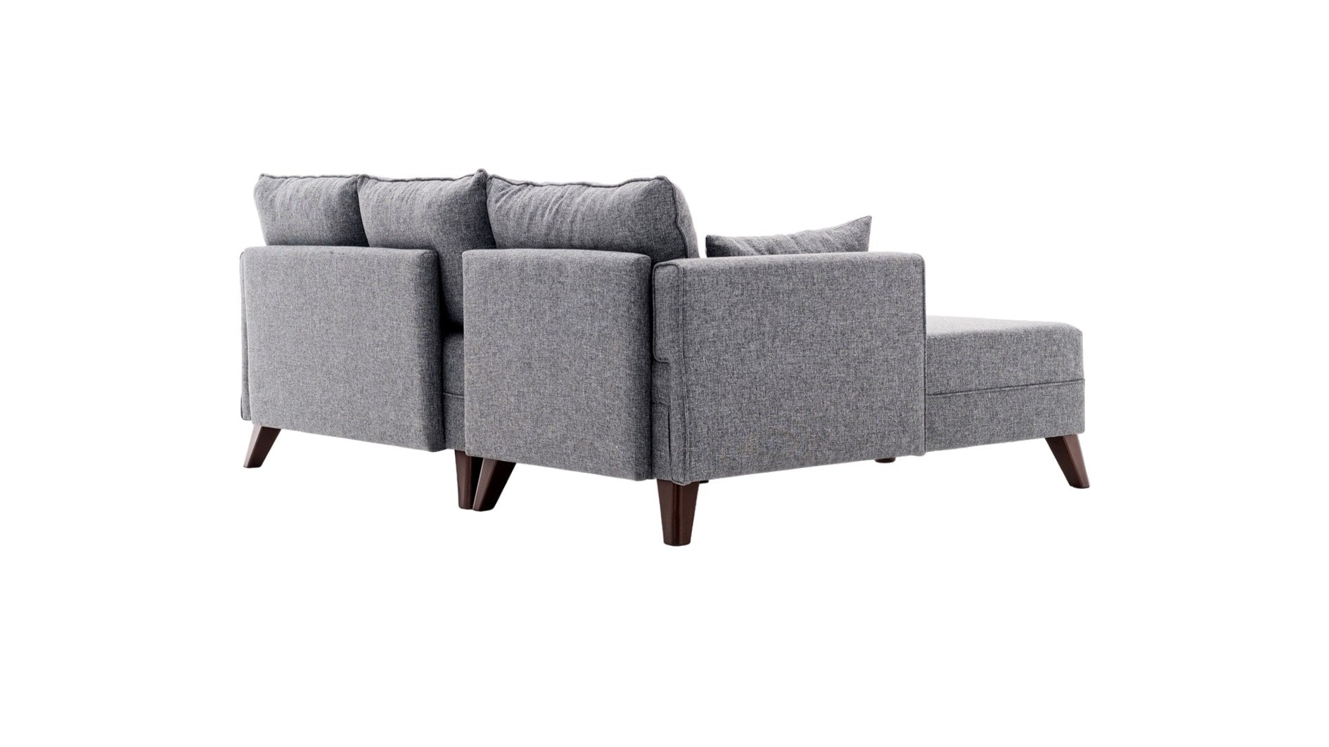 Sofá-cama de canto moderno, tecido cinza, 205 x 85 x 140 cm | 100% poliéster, espuma 28 DNS, fácil de limpar, design escandinavo elegante, perfeito para espaços pequenos