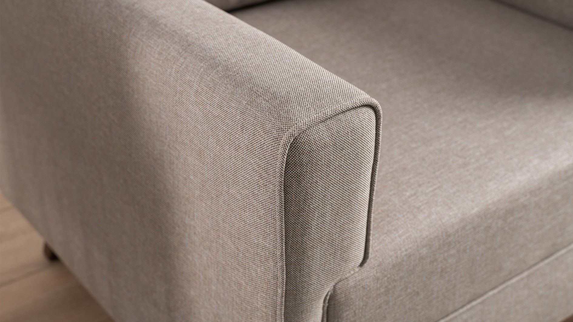 Sofá moderno de 1 lugar, cor creme, 82 x 85 x 81 cm | Estrutura de madeira/MDF durável, tecido 100% poliéster, fácil de limpar | Design escandinavo elegante para residências e hotéis