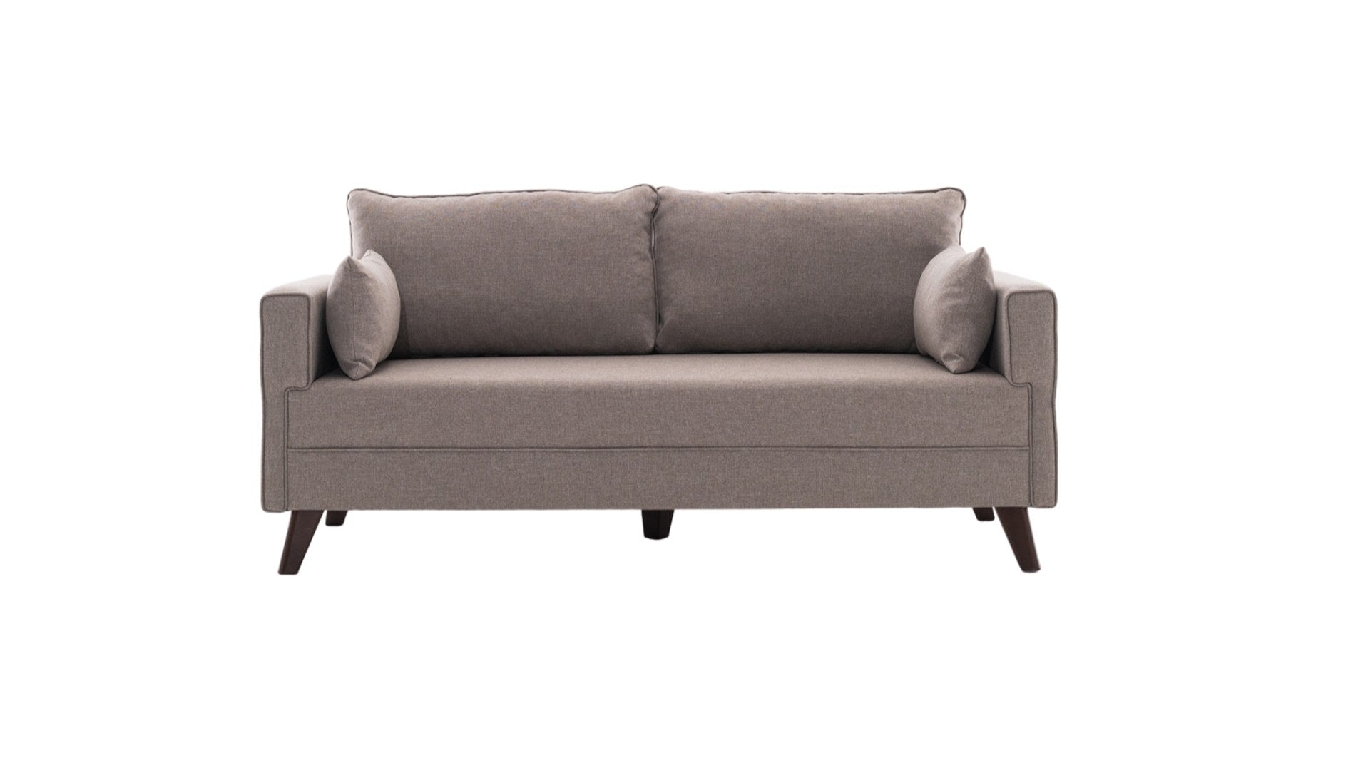 Sofá moderno de 2 lugares, cor creme, 177 x 85 x 81 cm | Estrutura de madeira/MDF durável, 100% poliéster, fácil de limpar, design escandinavo elegante, perfeito para hotéis e residências