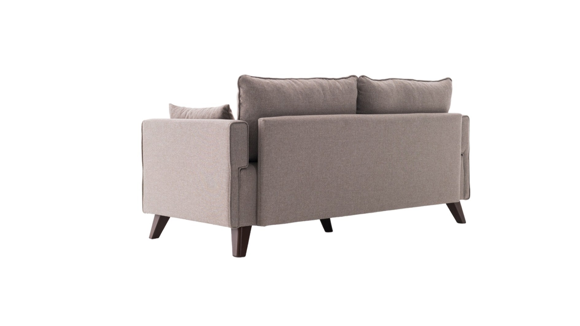 Sofá moderno de 2 lugares, cor creme, 177 x 85 x 81 cm | Estrutura de madeira/MDF durável, 100% poliéster, fácil de limpar, design escandinavo elegante, perfeito para hotéis e residências