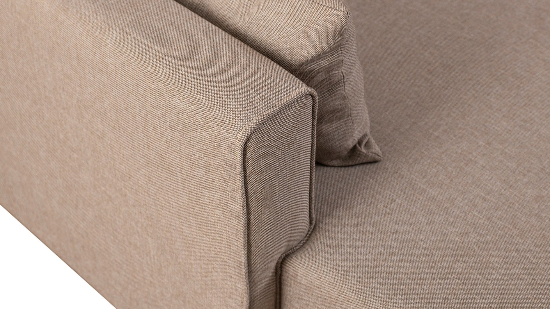 Sofá-cama de canto moderno, creme, 205 x 85 x 140 cm | 100% poliéster, espuma 28 DNS, fácil de limpar | Design escandinavo elegante para conforto e versatilidade