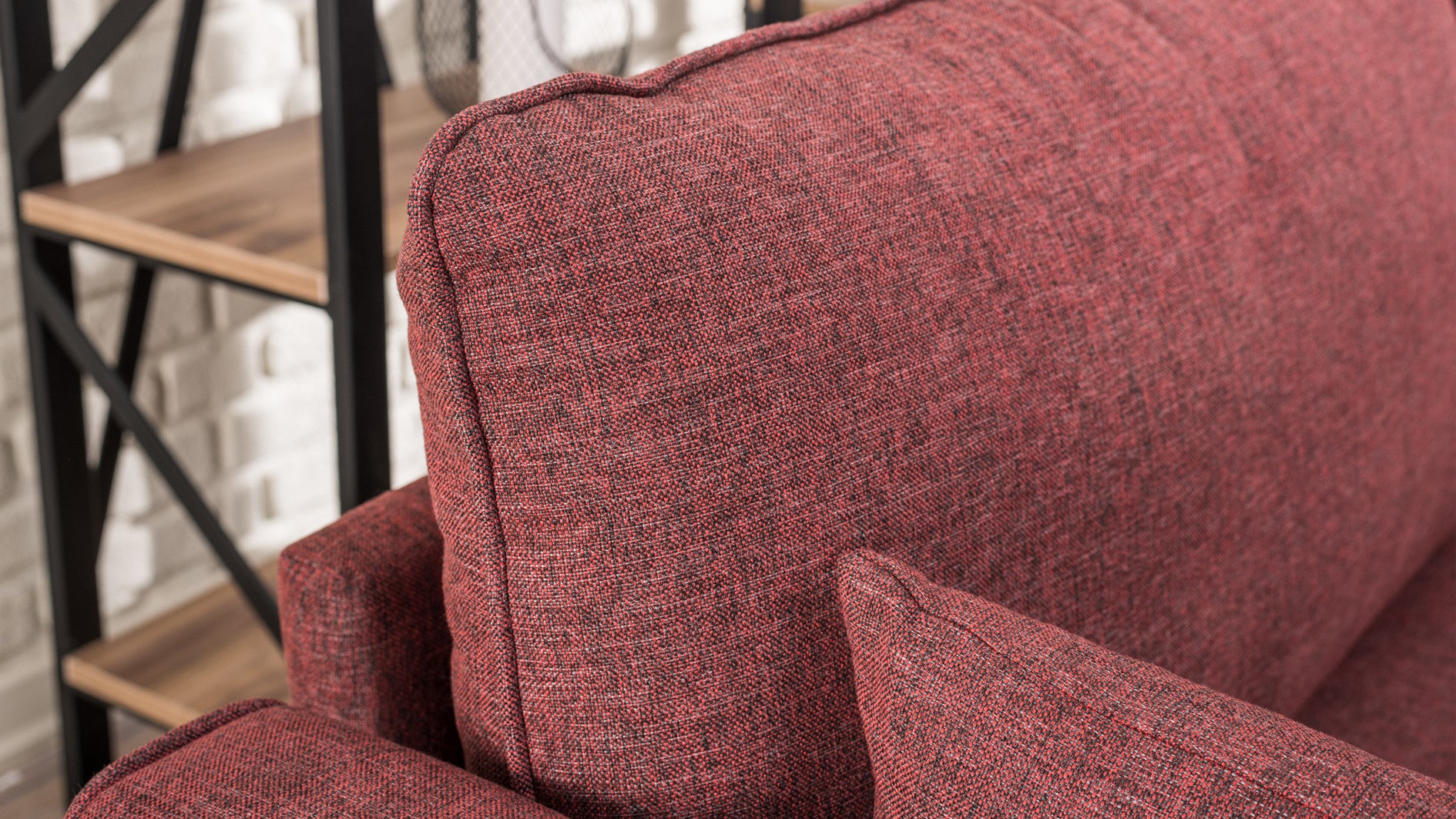 Sofá moderno de 2 lugares, vermelho clarete, 177 x 85 x 81 cm | Estrutura de madeira/MDF durável, 100% poliéster fácil de limpar, espuma confortável de 28 DNS | Design elegante para hotéis e residências