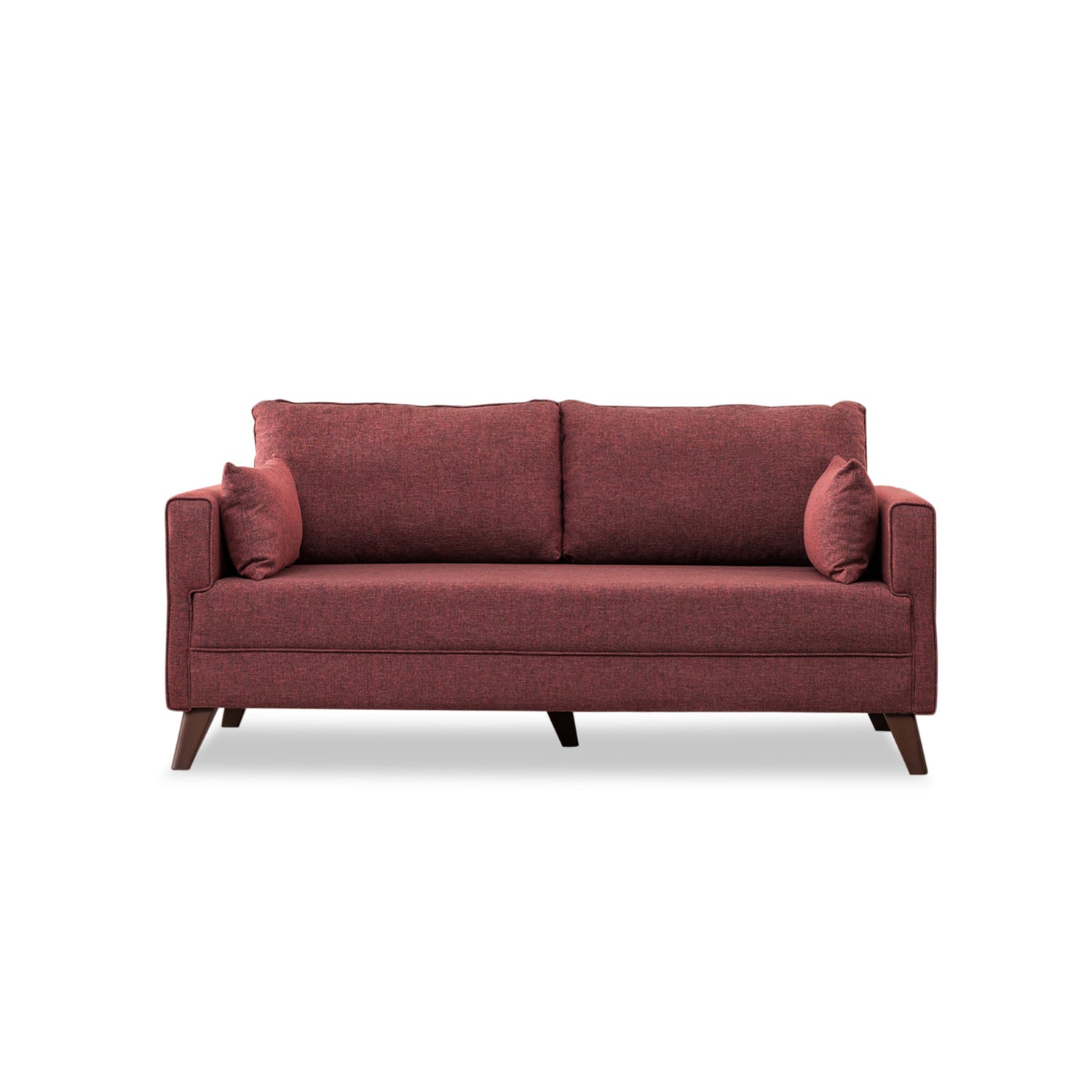 Sofá moderno de 2 lugares, vermelho clarete, 177 x 85 x 81 cm | Estrutura de madeira/MDF durável, 100% poliéster fácil de limpar, espuma confortável de 28 DNS | Design elegante para hotéis e residências