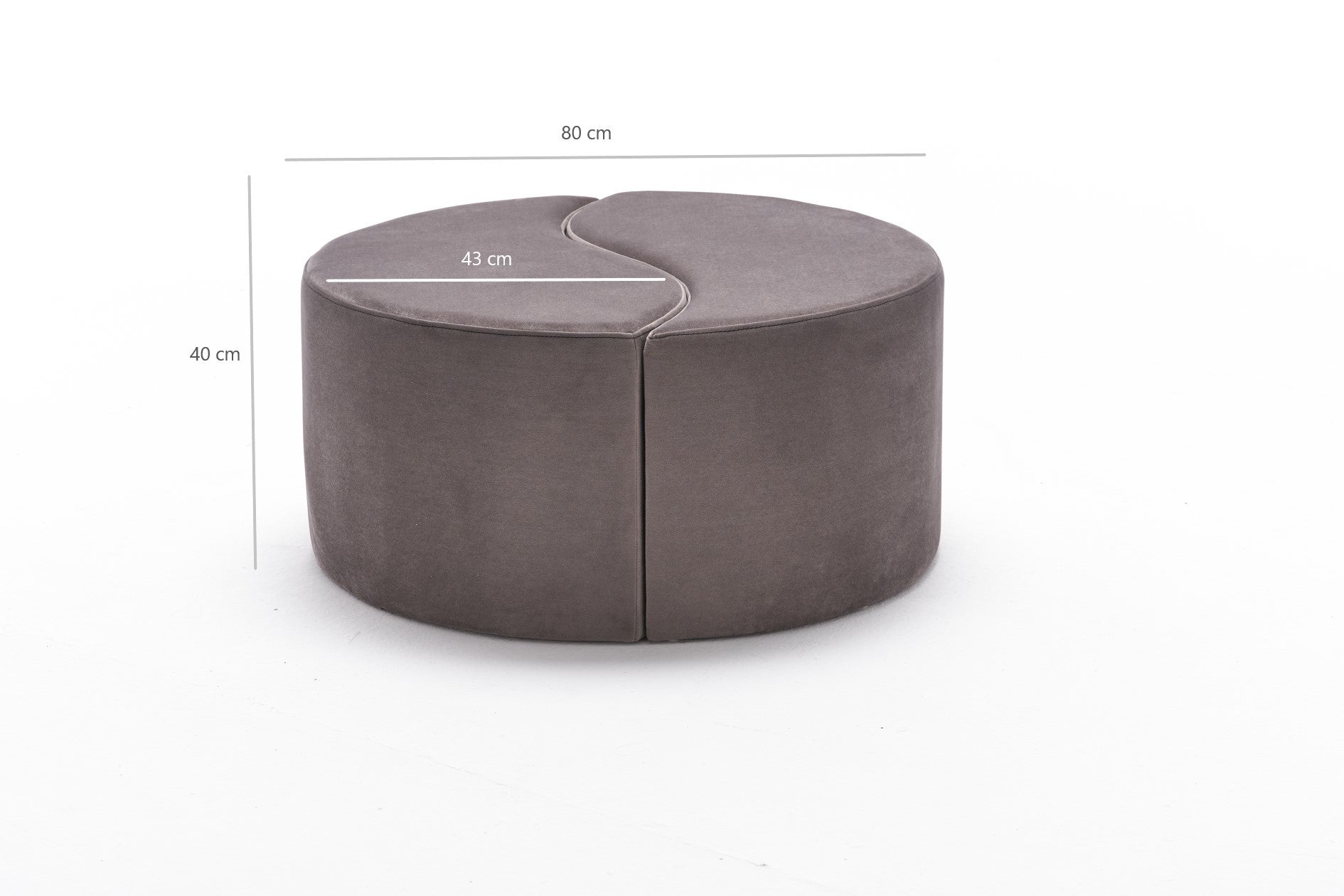 Elegante pufe de veludo de vison, 80 x 40 x 80 cm | 100% poliéster, estrutura de madeira resistente | Design moderno para hotéis e espaços de entretenimento