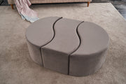 Elegante pufe de veludo de vison, 120 x 80 x 40 cm | 100% poliéster, estrutura de madeira | Design moderno para hotéis e espaços de entretenimento, elegante e funcional