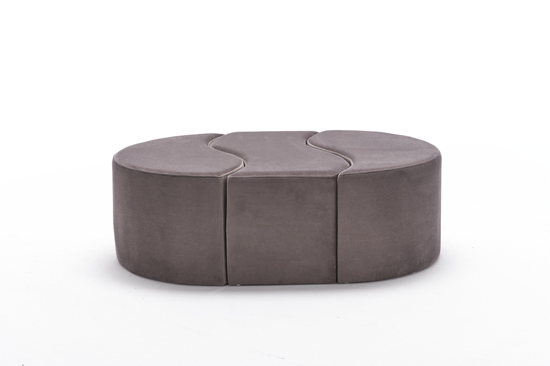 Elegante pufe de veludo de vison, 120 x 80 x 40 cm | 100% poliéster, estrutura de madeira | Design moderno para hotéis e espaços de entretenimento, elegante e funcional
