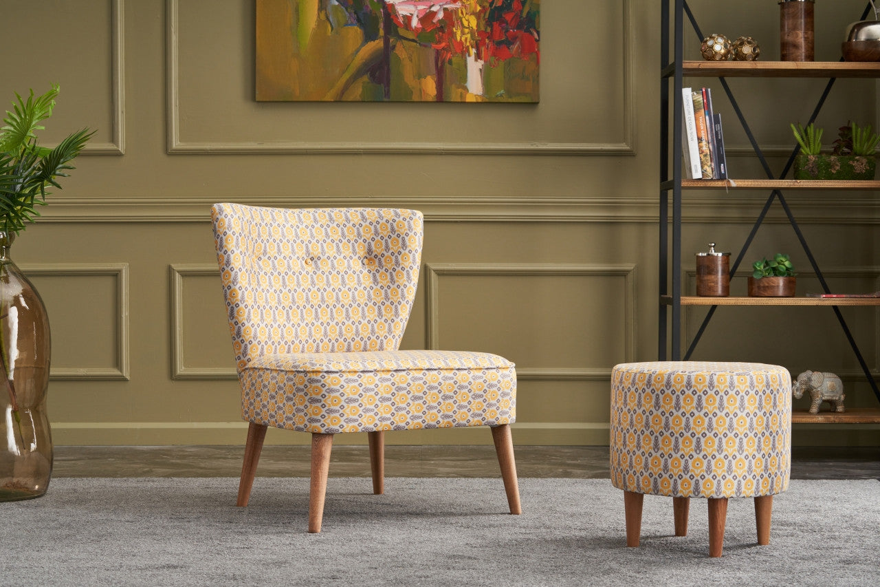 Poltrona – 65x80x65 cm – Rosa – Madeira e Poliéster
