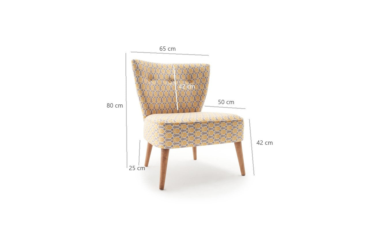 Poltrona – 65x80x65 cm – Rosa – Madeira e Poliéster