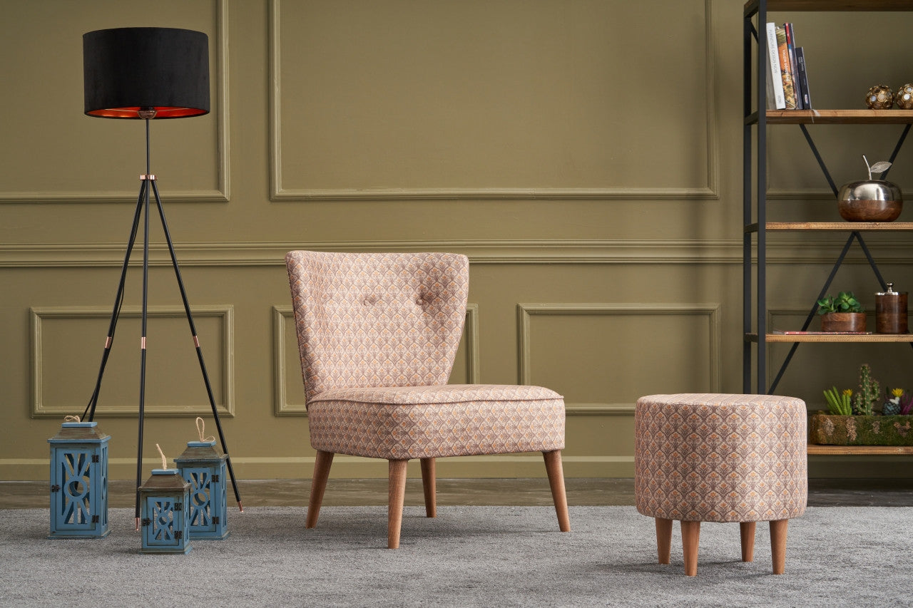 Poltrona Elegante – 65x80x65 cm – 100% Poliéster – Madeira de Carpa