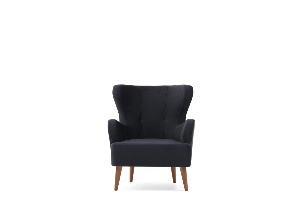 Poltrona Elegante – 73 x 87 x 80 cm – Antracite – Madeira de Carpa e Faia