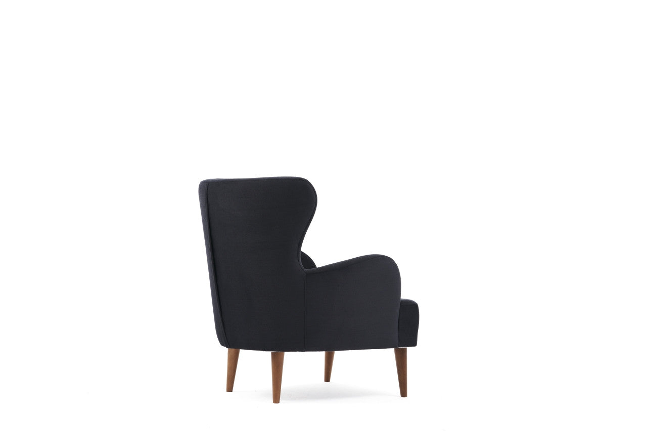 Poltrona Elegante – 73 x 87 x 80 cm – Antracite – Madeira de Carpa e Faia