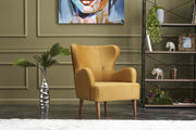 Poltrona Elegante – 73x87x80 cm – Dourado – Veludo