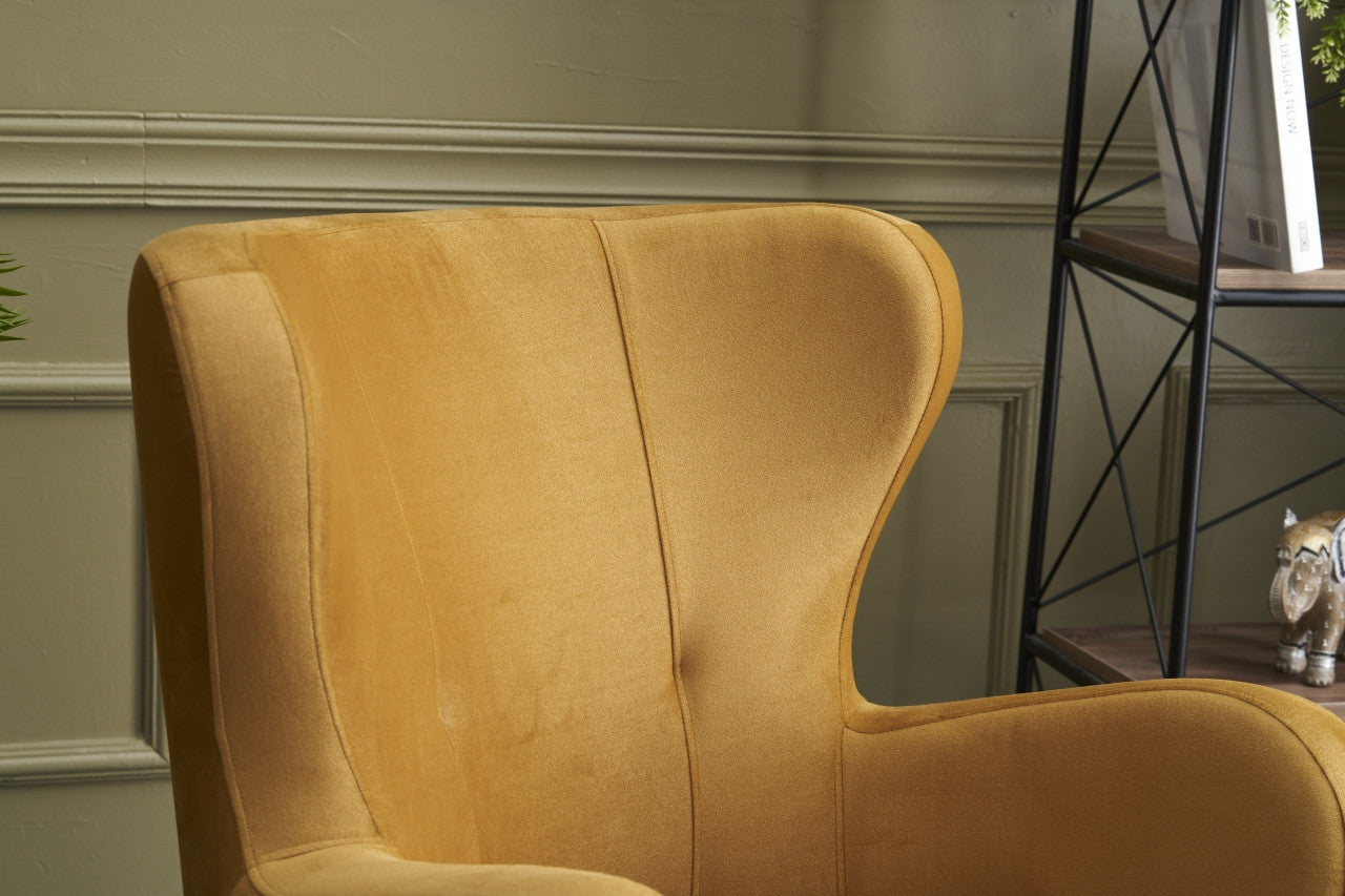 Poltrona Elegante – 73x87x80 cm – Dourado – Veludo