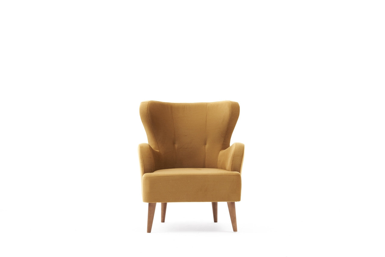 Poltrona Elegante – 73x87x80 cm – Dourado – Veludo